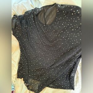 Women’s Sheer Black top with Silver sequin design - size 2xL